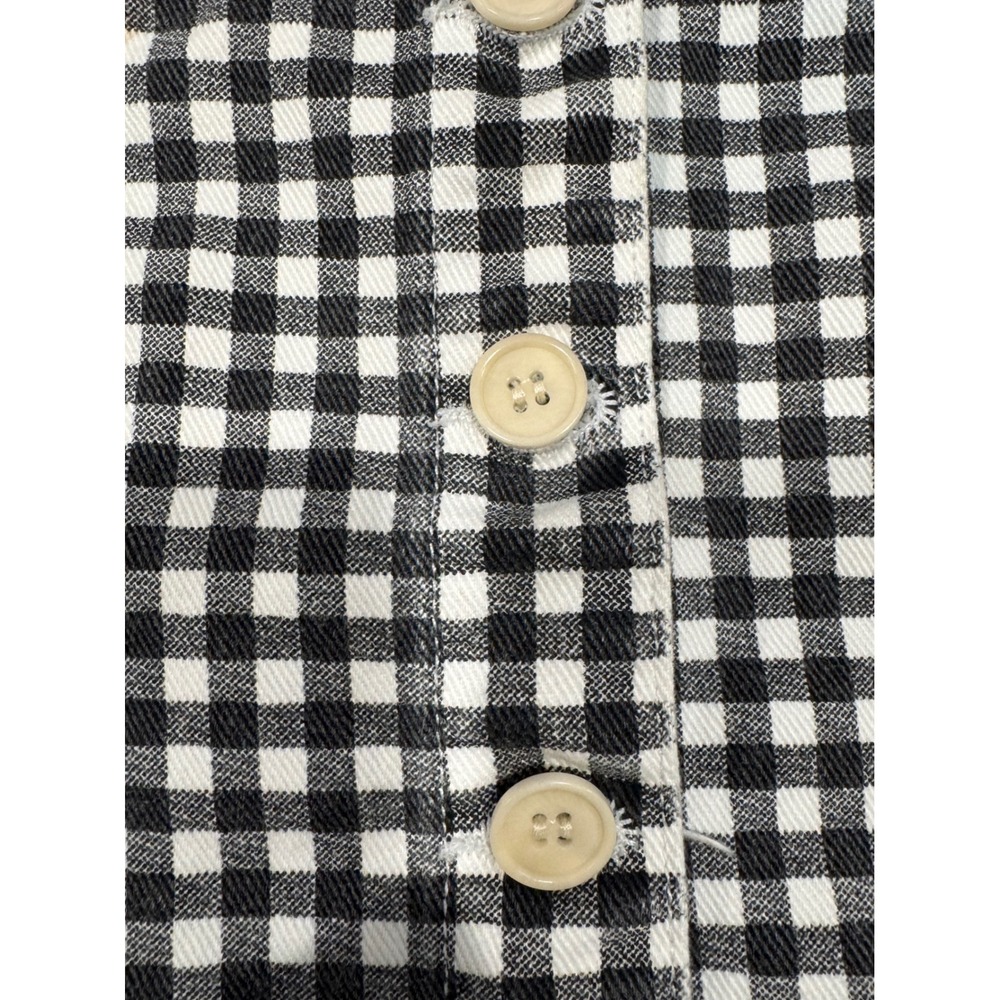 Reformation Bianca Skirt Mia Gingham Black White Front Button Mini Skirt 27 - Picture 3 of 8